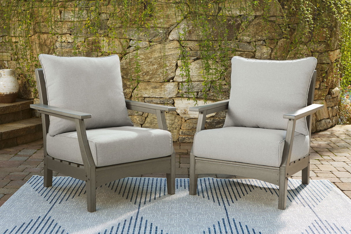 Visola - Gray - Lounge Chair W/Cushion (Set of 2)