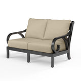 Monterey - Loveseat, With Self Welt - Linen Stone / Black