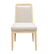 Damone - Dining Chair - Cerused White Oak / Beige