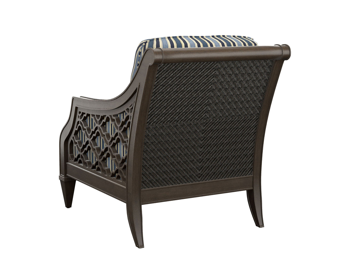 Featured Upholstery - Bay Club Chair - Dark Brown / Blue