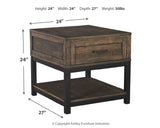 Johurst - Grayish Brown - Rectangular End Table