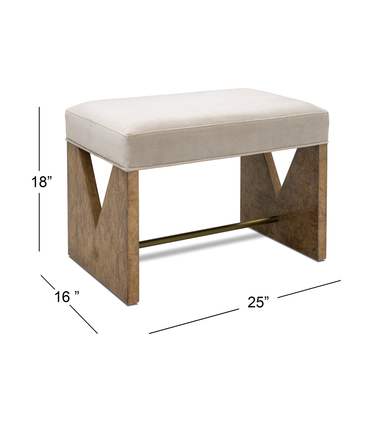 Laurent - Accent Stool - Brown Ash Burl / Gray