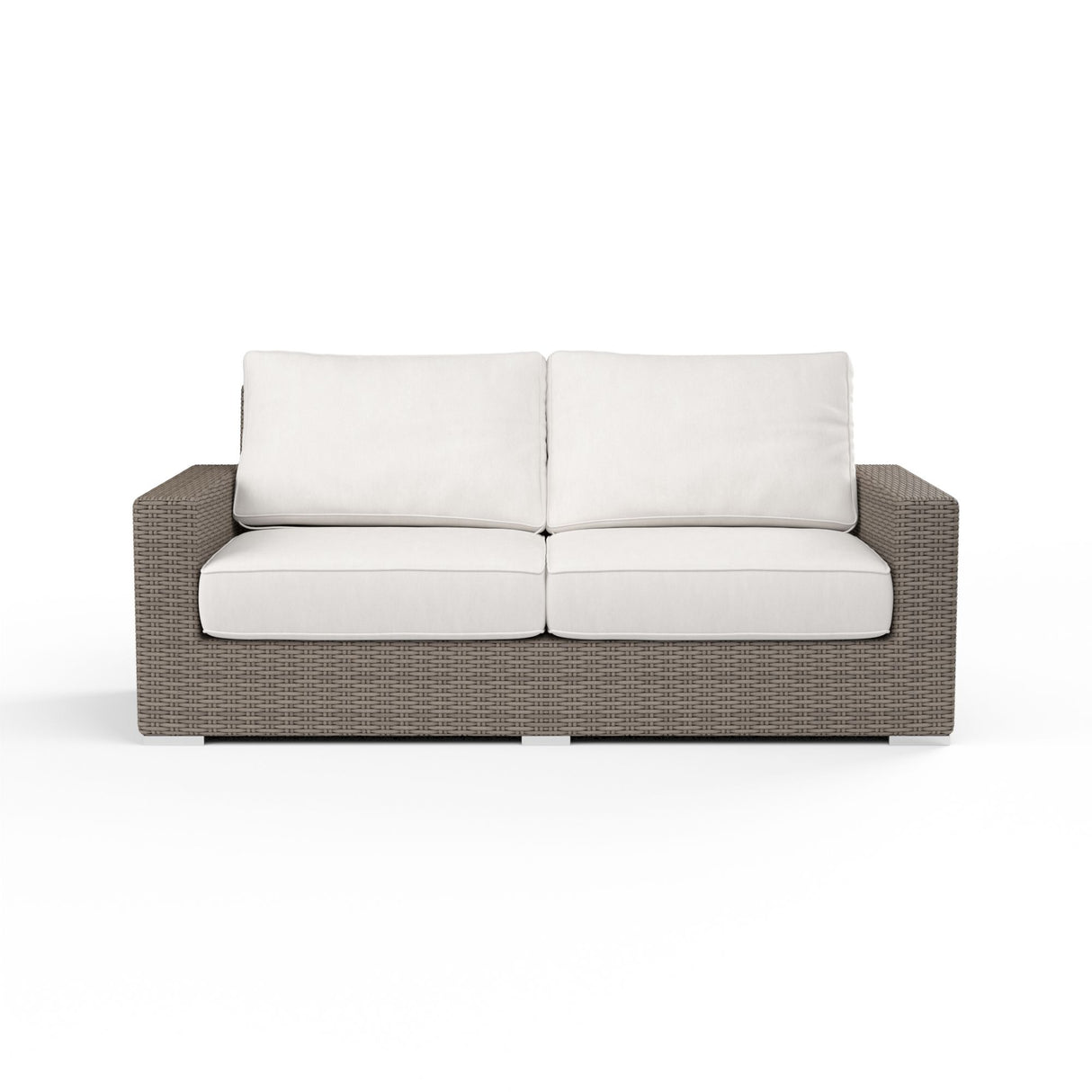 Coronado - Loveseat, With Self Welt - Canvas Flax / Dark Brown