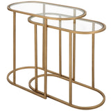 Nesting Tables (Set of 2) - Antique Brushed Brass