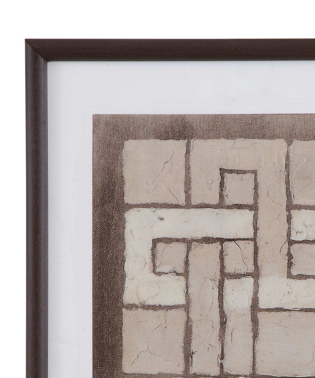 Knotted Tiles - III Framed Print - Brown