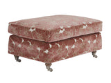 Barclay Butera Upholstery - Athos Ottoman With Pewter Casters - Red