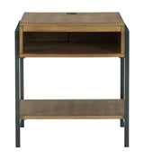 Fridley - Brown / Black - Rectangular End Table