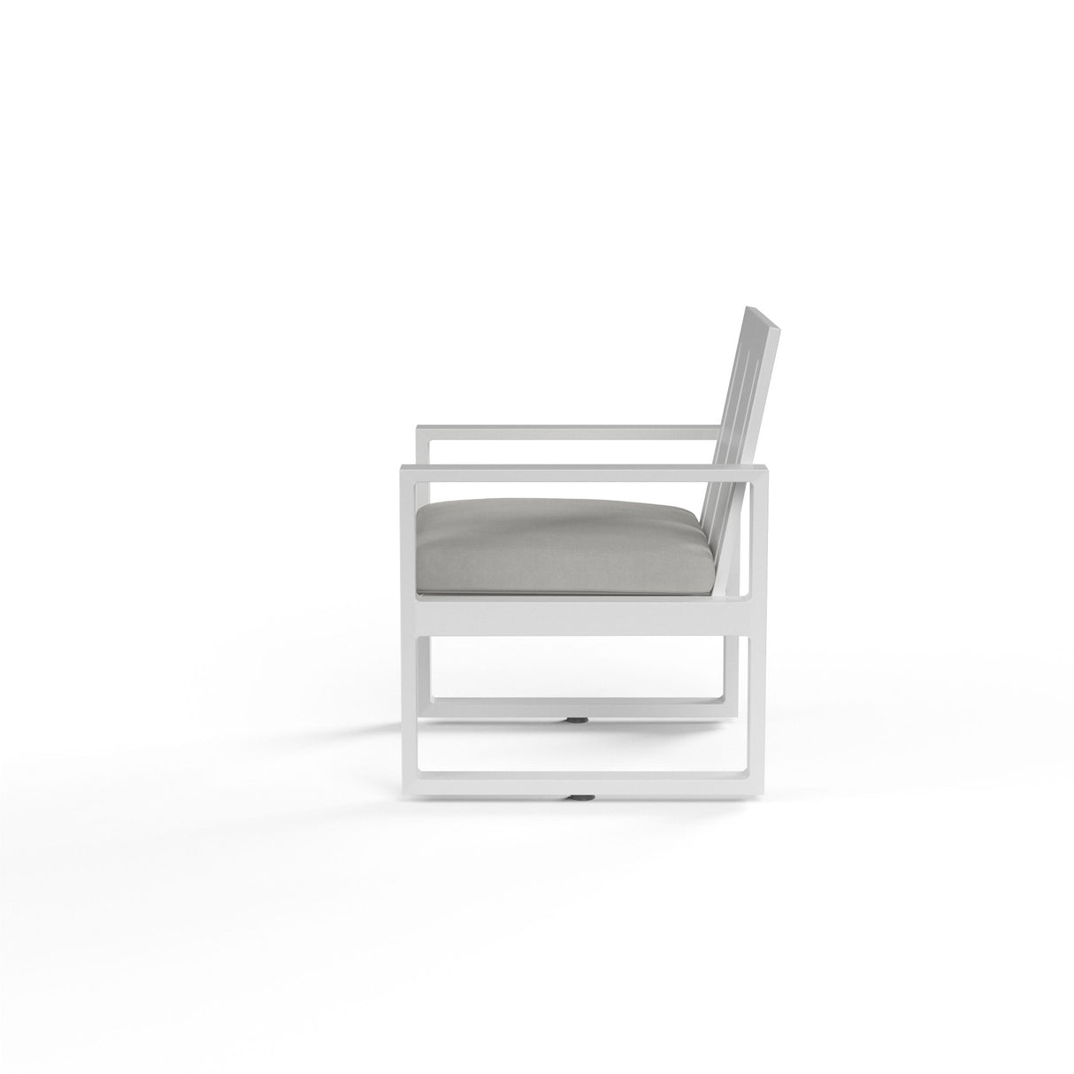 Newport - Dining Chair, No Welt - Cast Silver / White