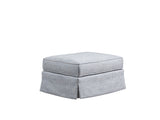 Barclay Butera Upholstery - Beach Club Ottoman - Light Blue / White