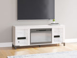 Brollevi - White - TV Stand With Fireplace