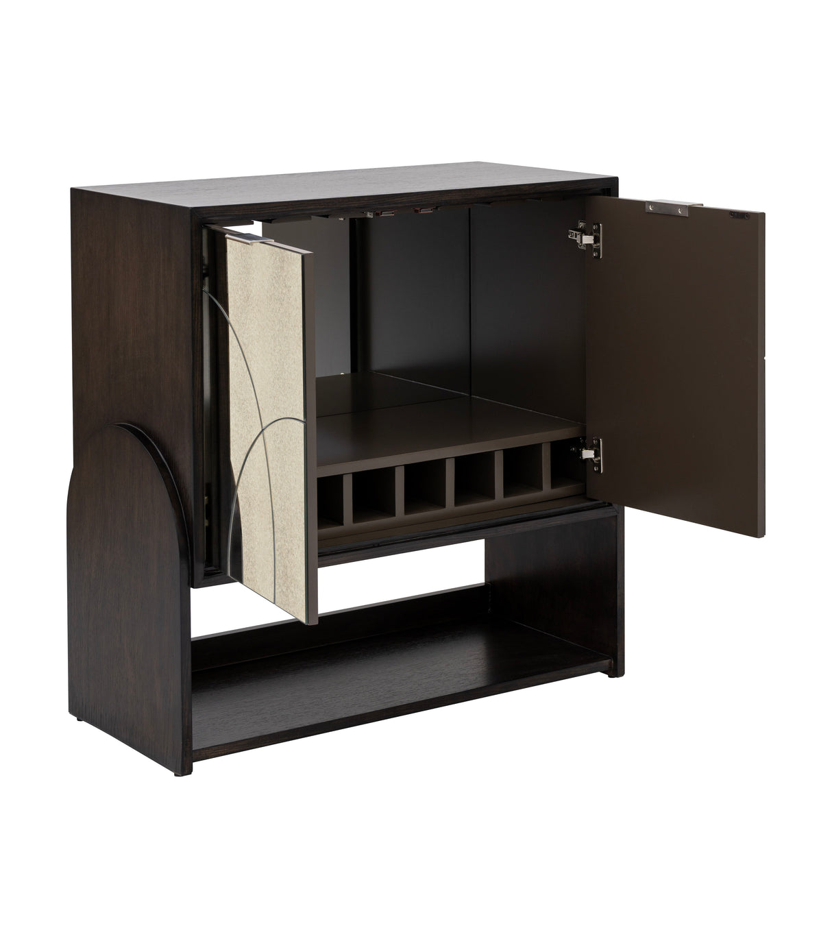 Rivera - Bar Cabinet - Espresso Oak / Gold