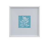 White Coral On Blue - IV Framed Print - Blue / White