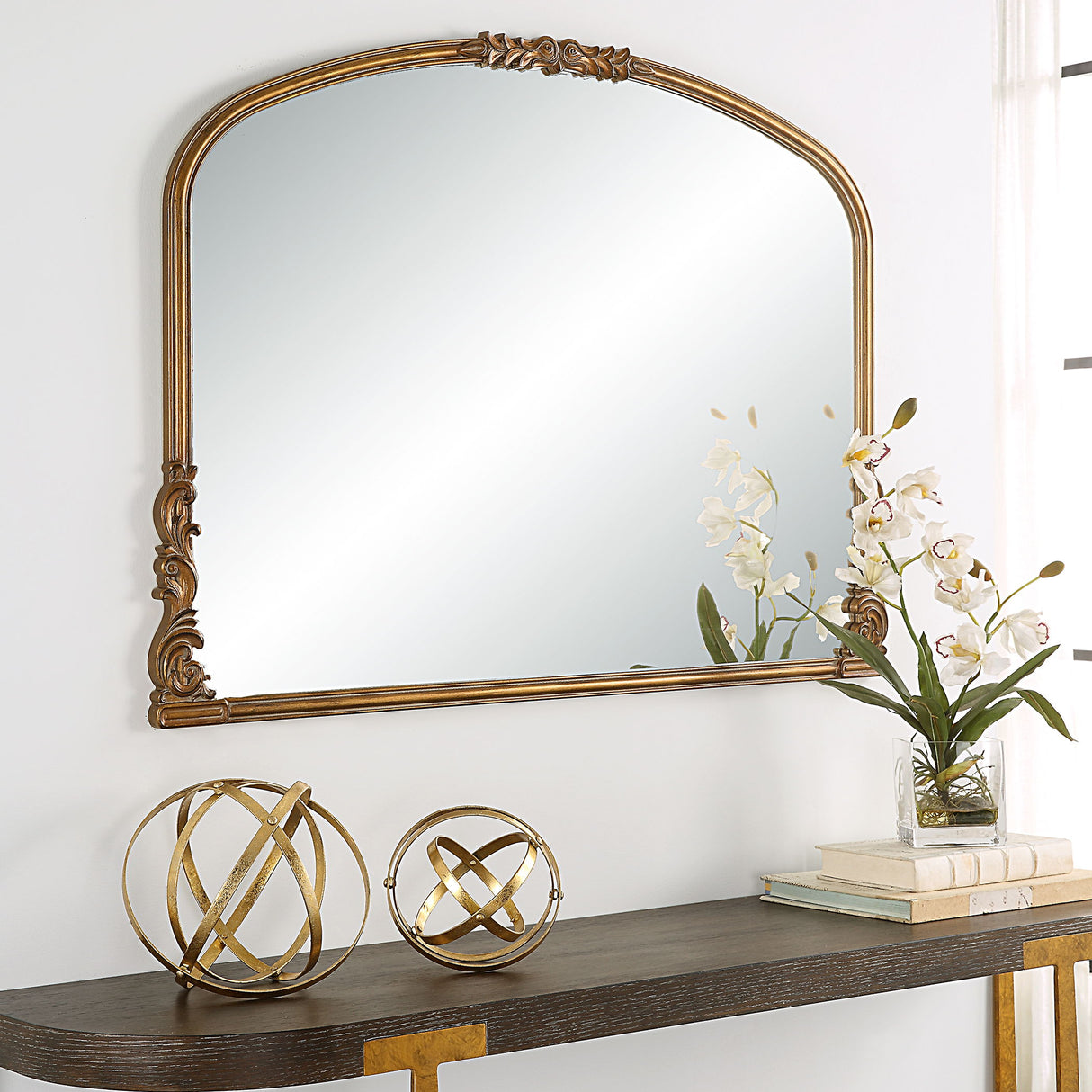 Baroque Style Mirror - Antique Gold