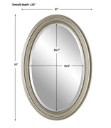 Mirror With Subtle Brown Antiquing - Metallic Silver