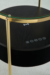 Nedman - Black / Gold Finish - Accent Table With Speaker