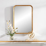 Mirror Mirror With Hammered Frame - Lightly Antiqued Gold