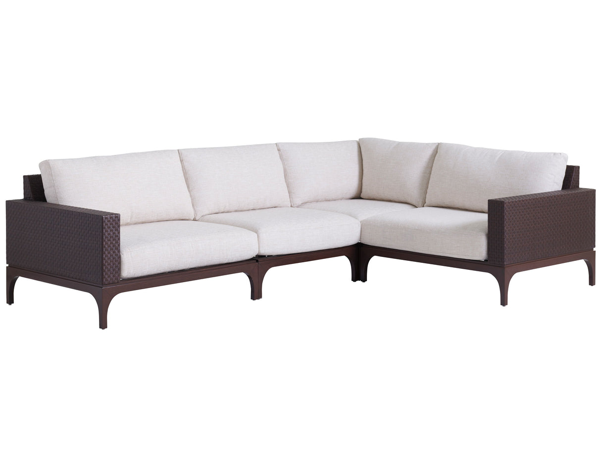 Abaco - Sectional - White / Dark Brown