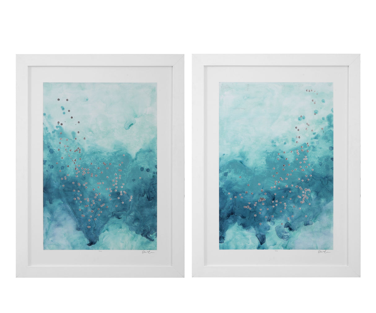 Sea Shimmer - Framed Print (Set of 2) - Blue