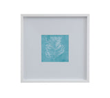 White Coral On Blue - III Framed Print - Blue / White