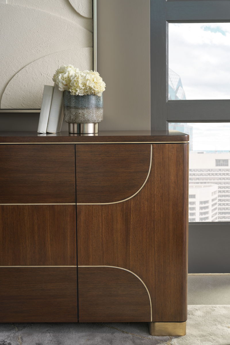 Melange - Contours Credenza - Dark Brown