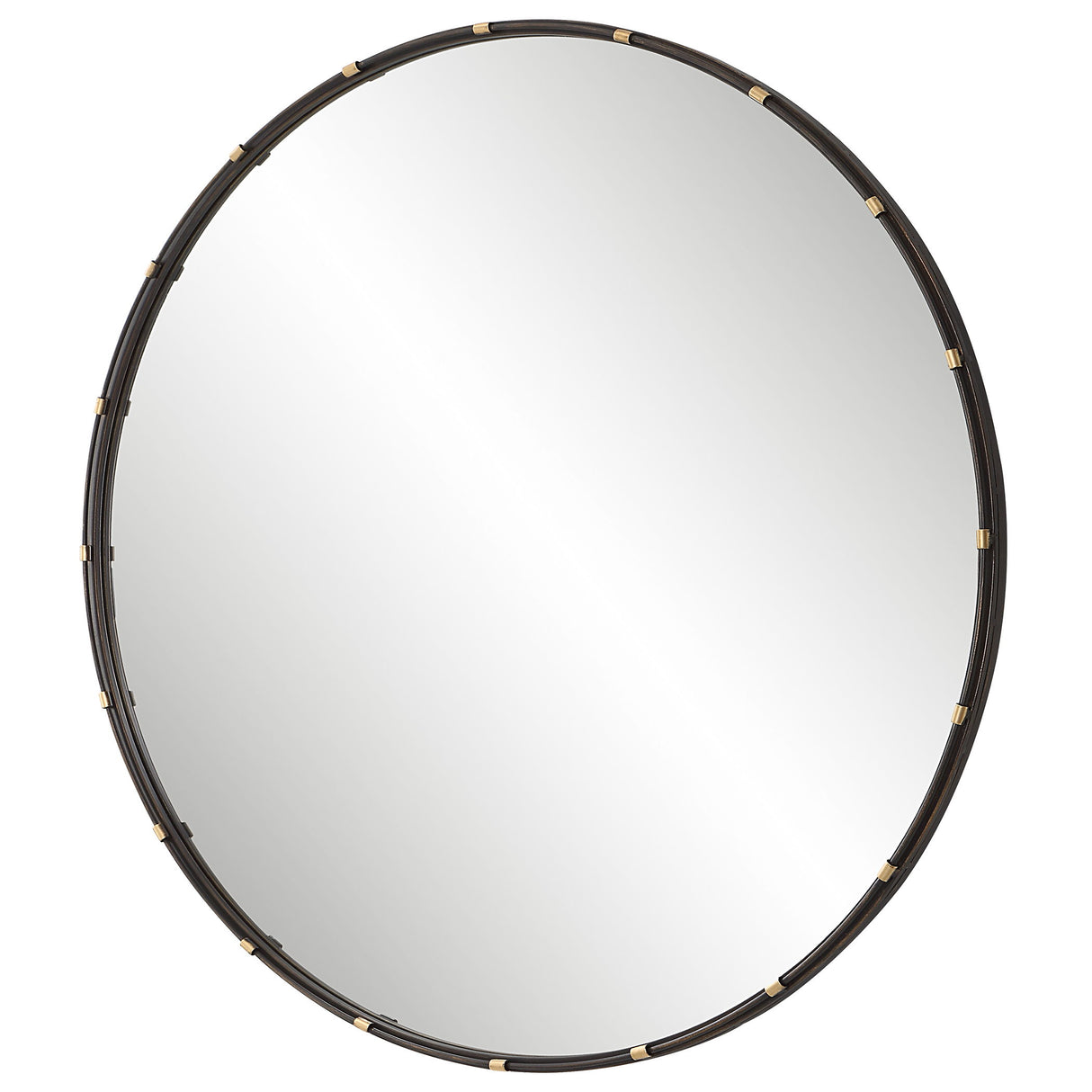 Round Framed Mirror - Dark Bronze