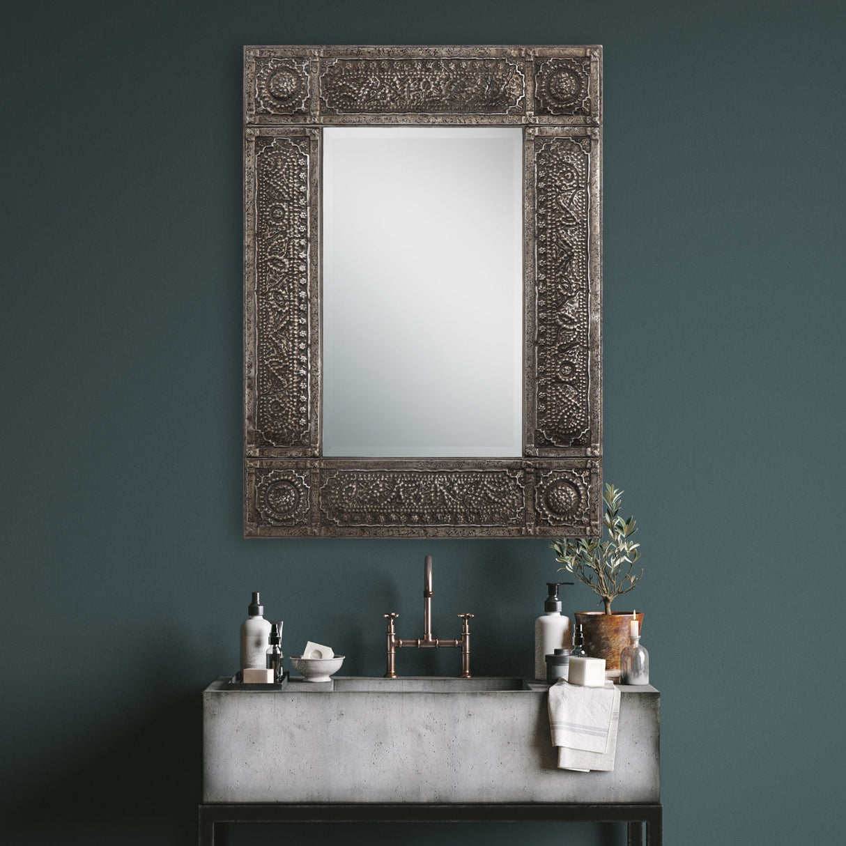 Mirror - Antiqued Rust Gray