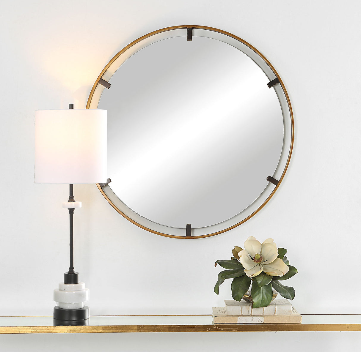 Mirror With Gold Finish On Frame - Dark Bronze