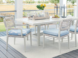 Seabrook - Arm Dining Chair - White / Light Blue