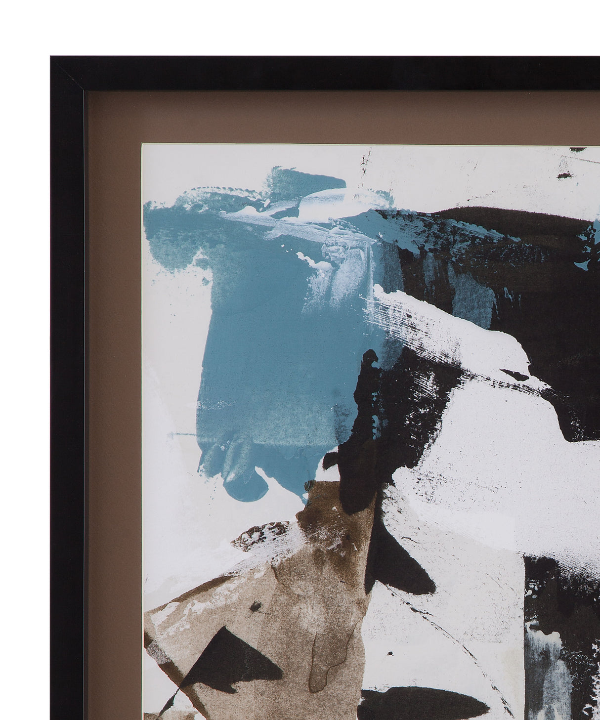 Scraped Teal - II Framed Print - Black / Blue