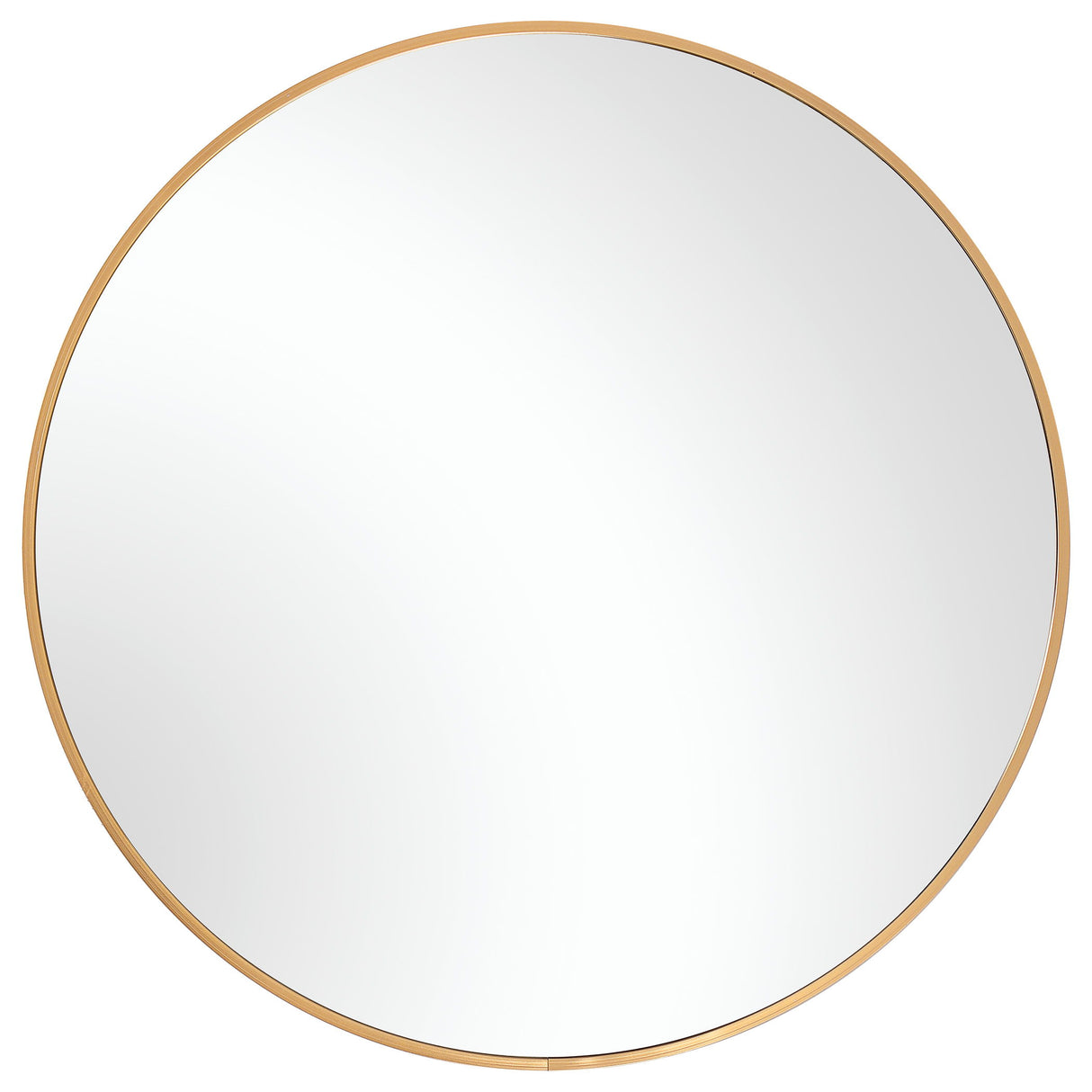 Round Framed Plain Mirror - Brushed Gold