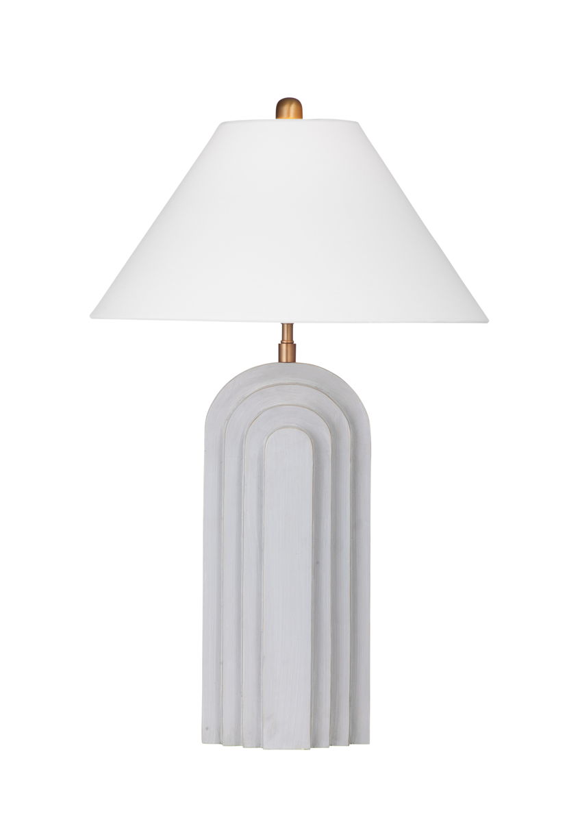 Witham - Table Lamp - Light Cement With Gold Highlights