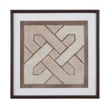 Knotted Tiles - II Framed Print - Brown