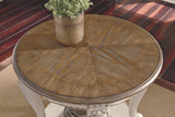 Realyn - White / Brown - Round End Table