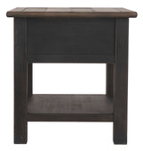 Tyler - Grayish Brown / Black - Rectangular End Table