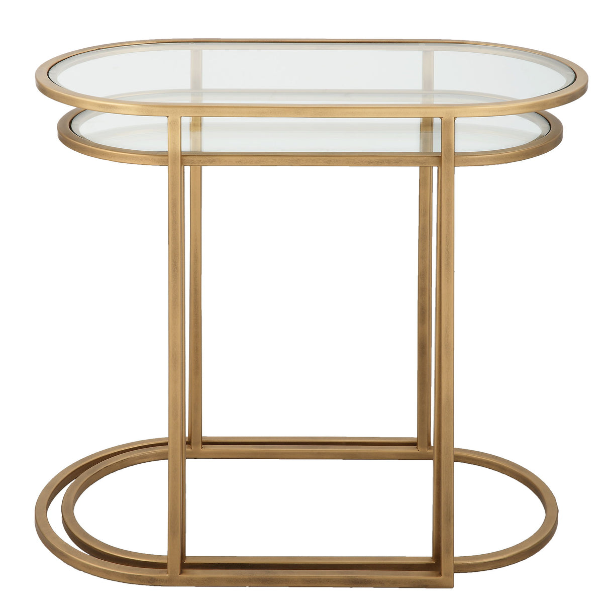 Nesting Tables (Set of 2) - Antique Brushed Brass