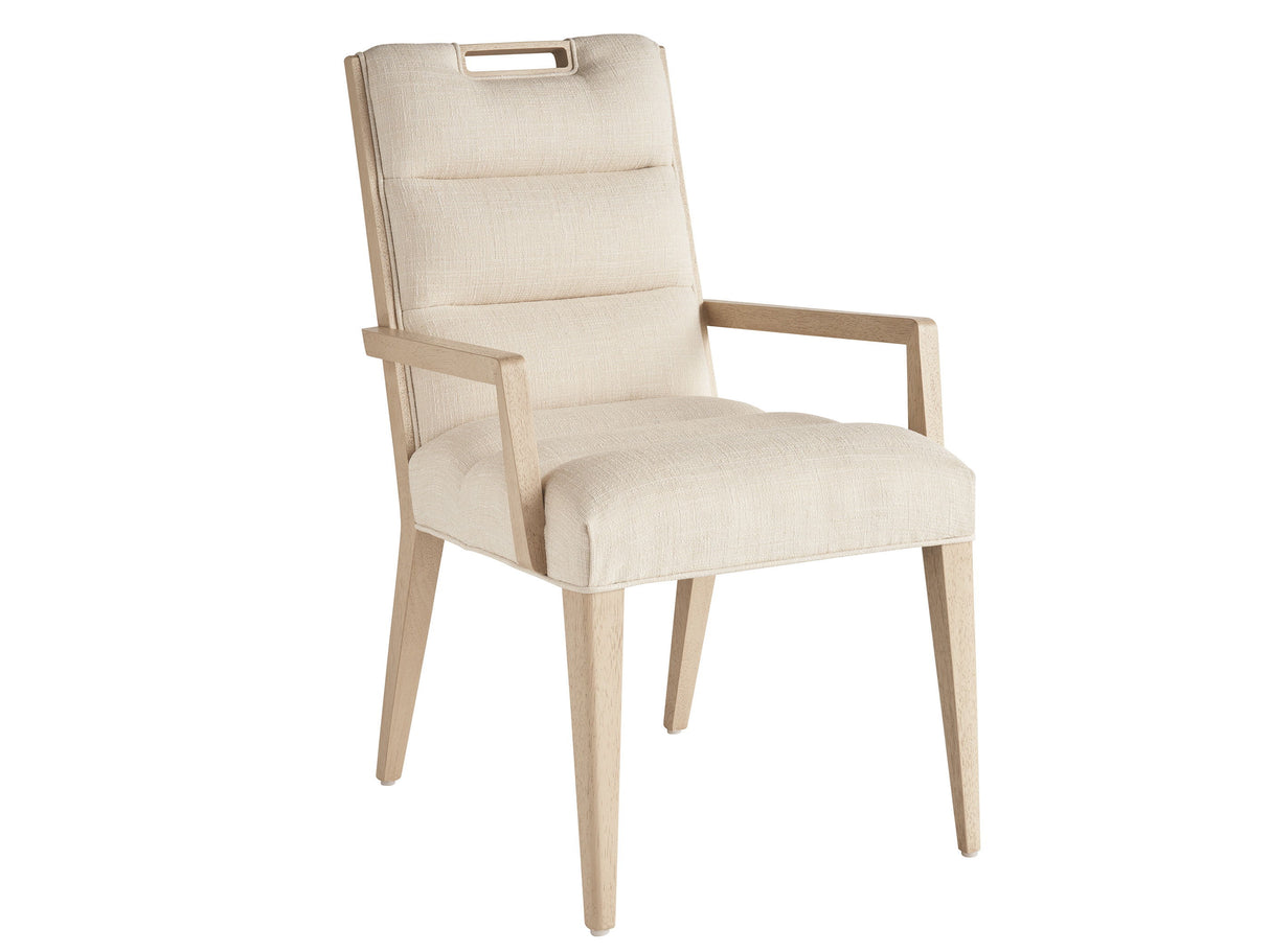 Sunset Key - Aiden Channeled Upholstered Arm Chair - Light Beige