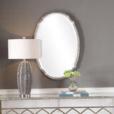 Hammered Finish Mirror - Silver