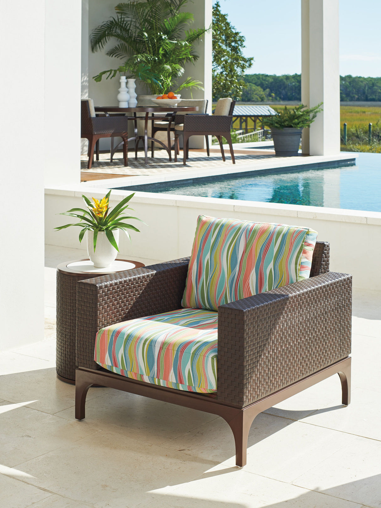 Abaco - Lounge Chair - Dark Brown / Green