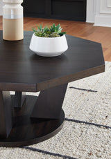 Chasinfield - Dark Brown - Octagon Coffee Table