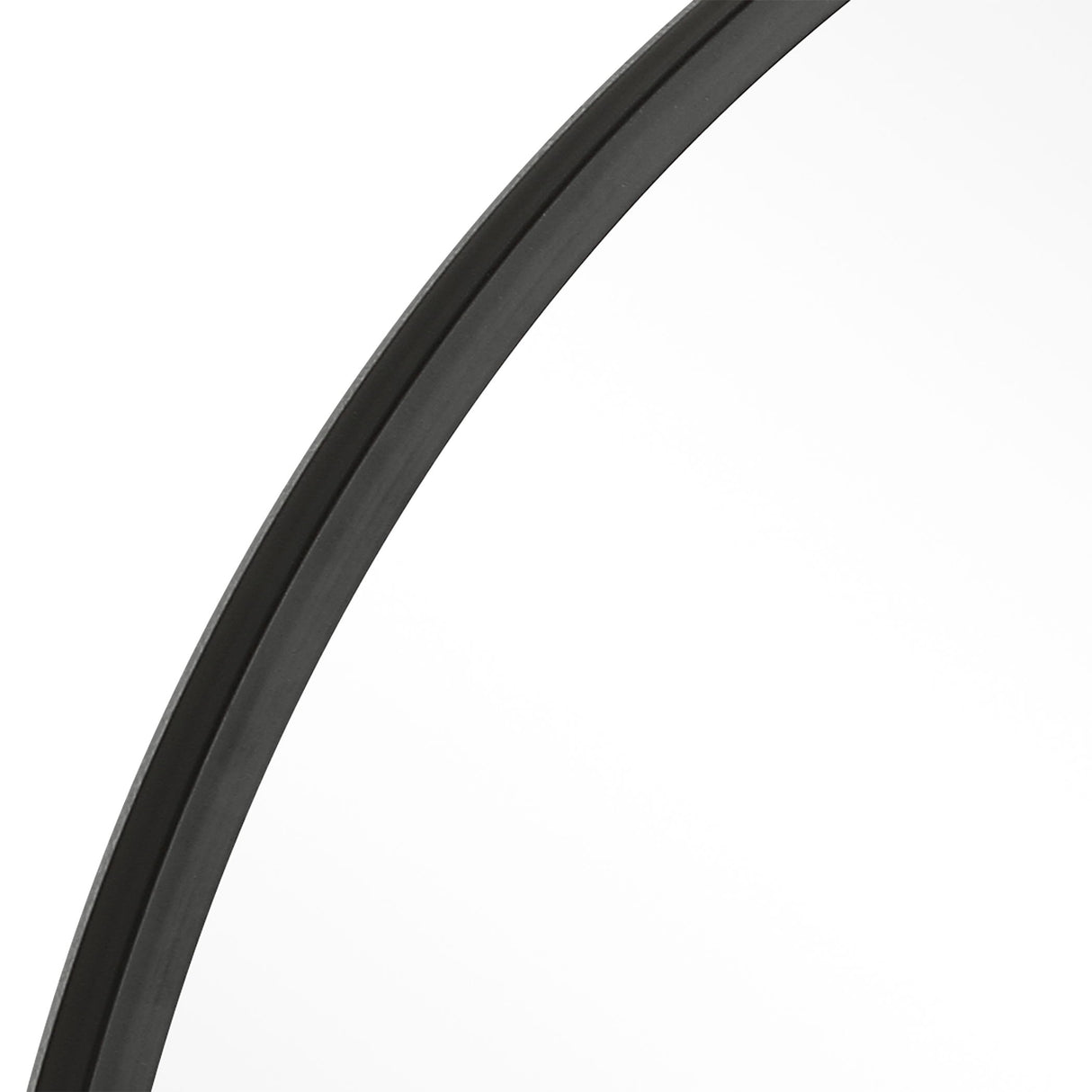 Contemporary Round Mirror - Black Matte