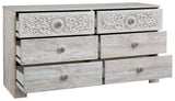 Paxberry - Whitewash - Six Drawer Dresser - Weatherworn