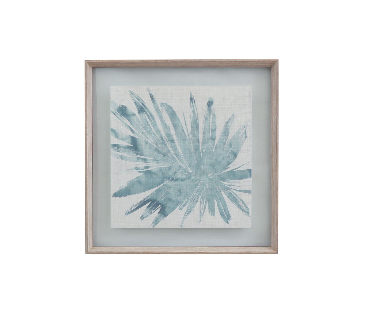 Burlap Ocean Palm - II Framed Print - Light Blue