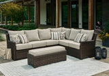 Brook Ranch - Brown - Sofa Sectional, Bench With Cushion (Set of 3)