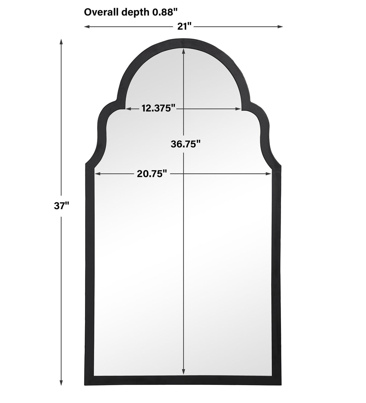 Arch Mirror - Satin Black