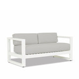 Newport - Loveseat, No Welt - Cast Silver / White