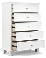 Fortman - White - Five Drawer Chest