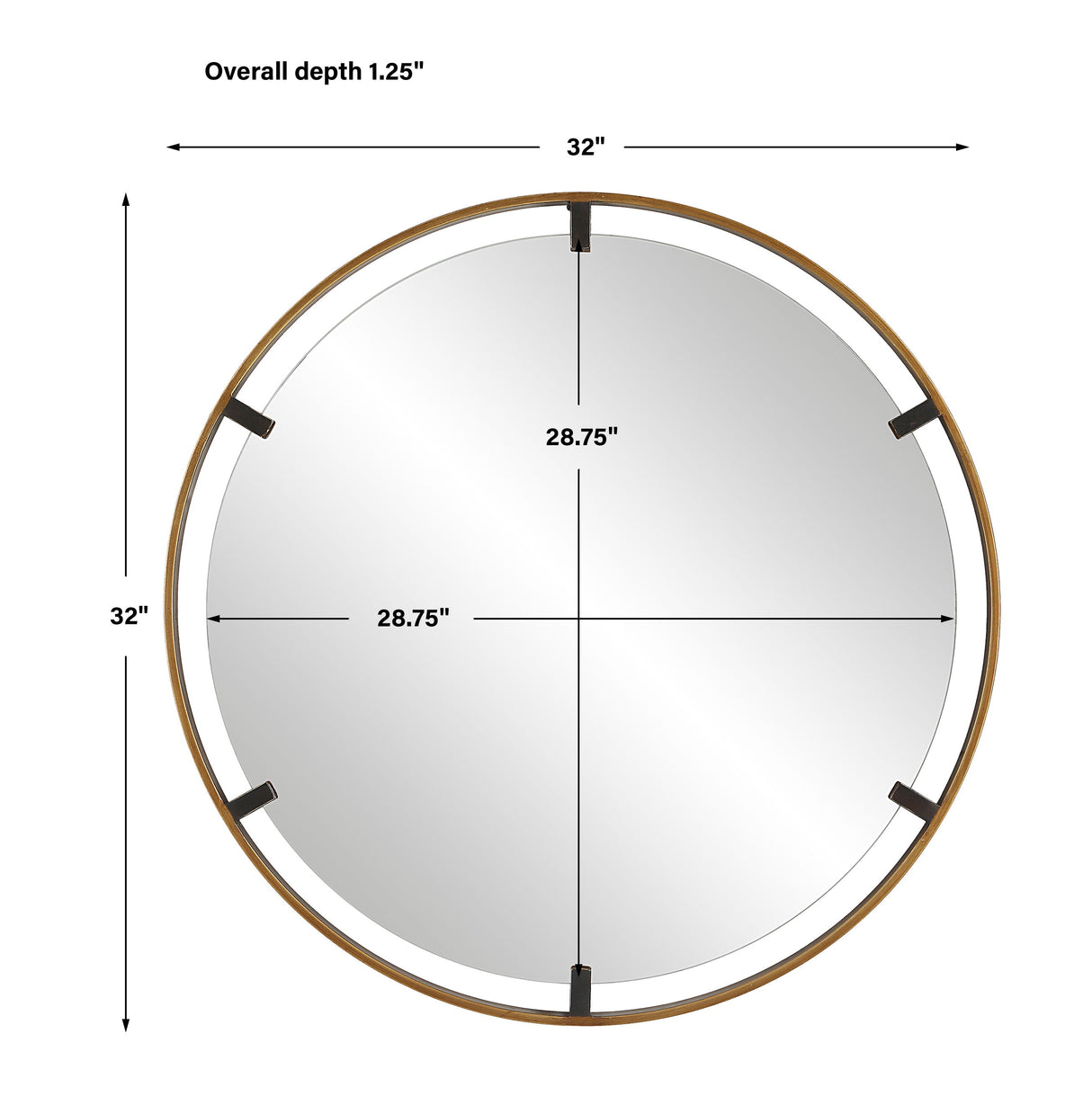 Mirror With Gold Finish On Frame - Dark Bronze