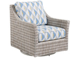 Seabrook - Swivel Glider Chair - Beige / Blue