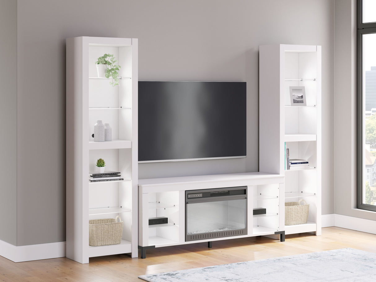 Brollevi - White - 3-Piece Entertainment Center