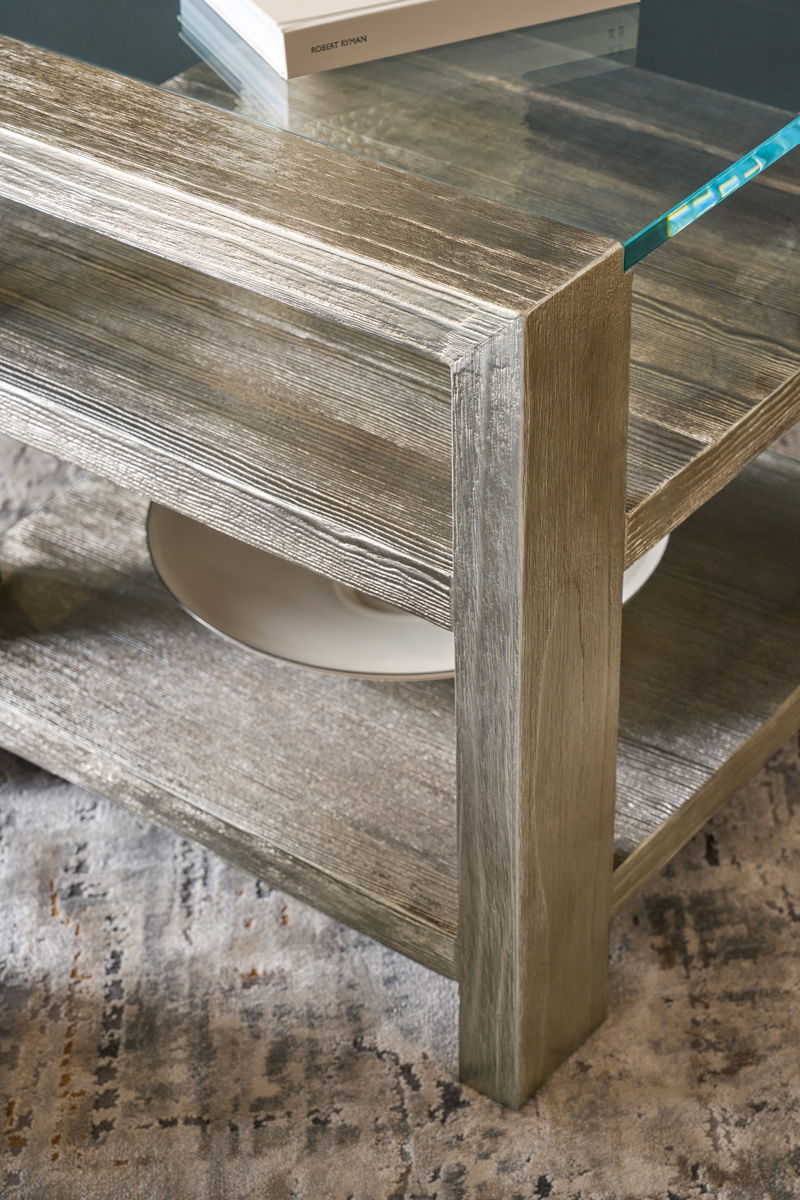 Melange - Saber End Table - Pearl Silver